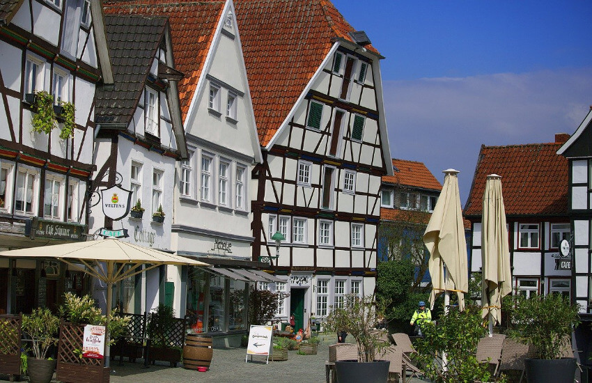 Altstadt mit Fachwerkhäusern in Soest.